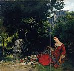 Woman with Garland by Gustave Courbet